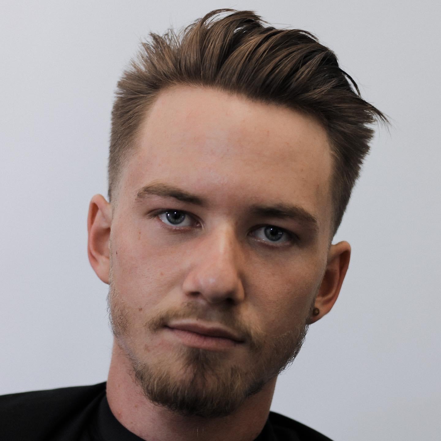 Textured scissor cut styled up
